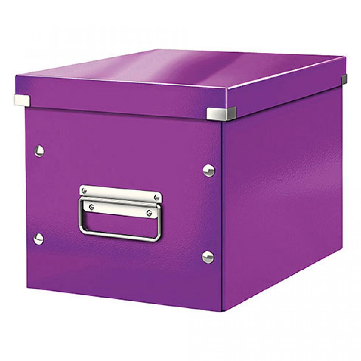 Leitz - Boîte de rangement carton Leitz Click & Store Wow Cube Format M violet - Accessoires Bureau
