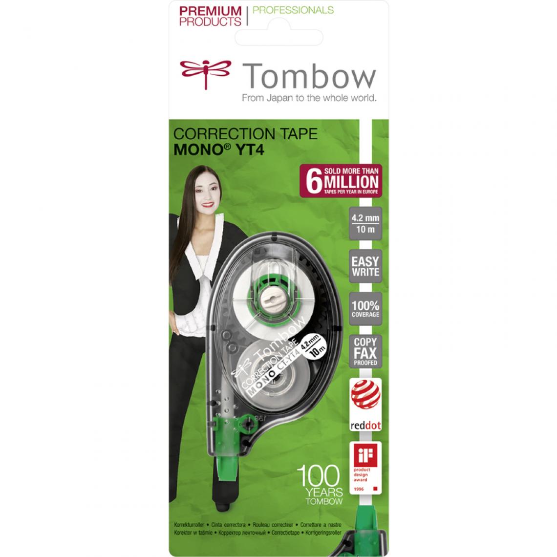Tombow - TOMBOW Rouleau correcteur 'MONO CT-YT4', 4,2 mm x 10 m () - Accessoires Bureau