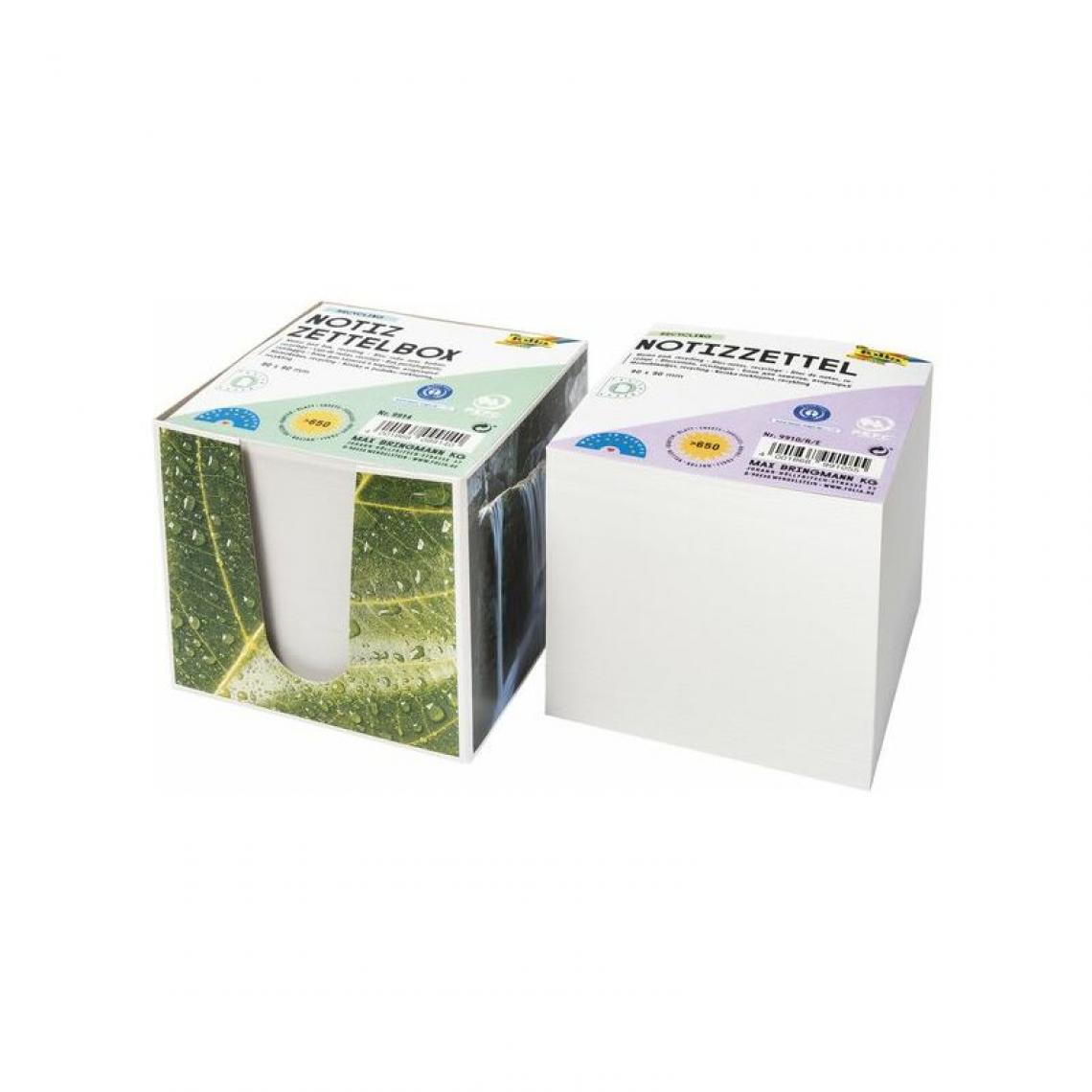 Folia - folia Bloc cube avec boîtier 'Recycling', 95 x 95 x 90 mm () - Accessoires Bureau