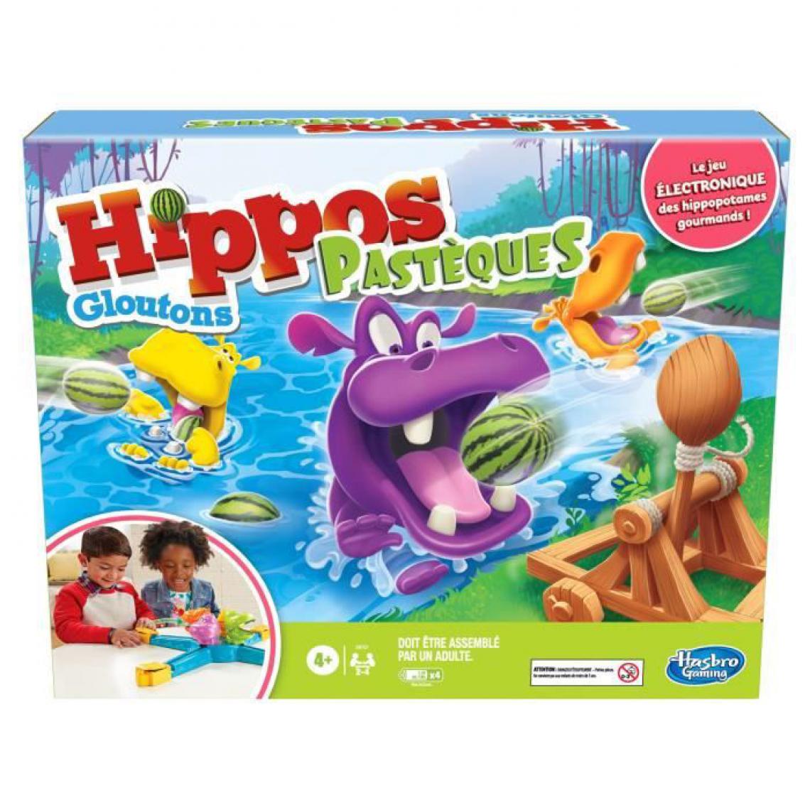 Hasbro - Hippos Gloutons Pasteque - Jeu de societe pour enfants - Jeu rigolo de rapidité - Les grands classiques