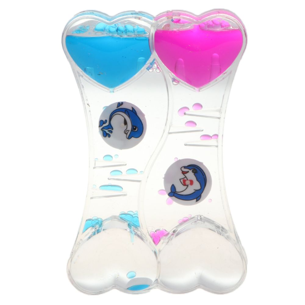 marque generique - Bubbler liquide Minuteur Motion Flottant Sablier Bleu Rose Dolphin B - Jeux éducatifs