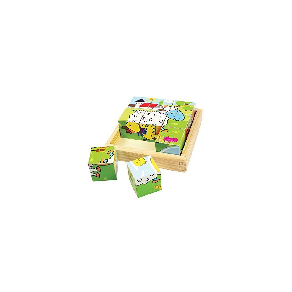 Bigjigs Toys - Bigjigs Toys BJ536 Animal Cube Puzzle - Accessoires Puzzles
