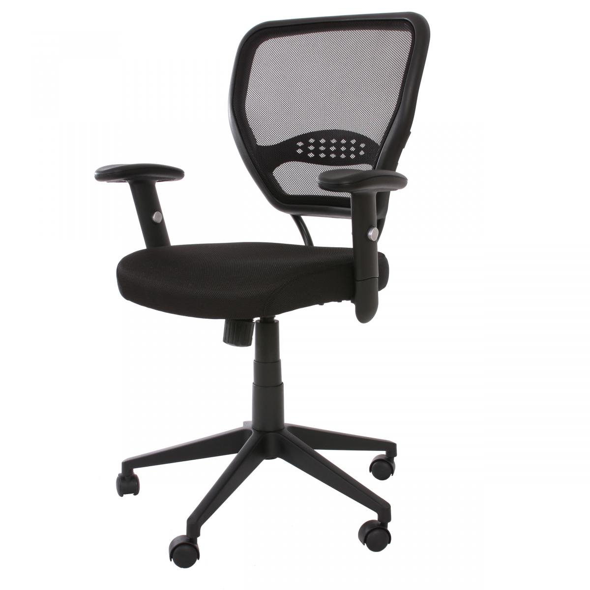 Mendler - Fauteuil/chaise de bureau Seattle, charge 150kg, tissu, noir - Bureaux