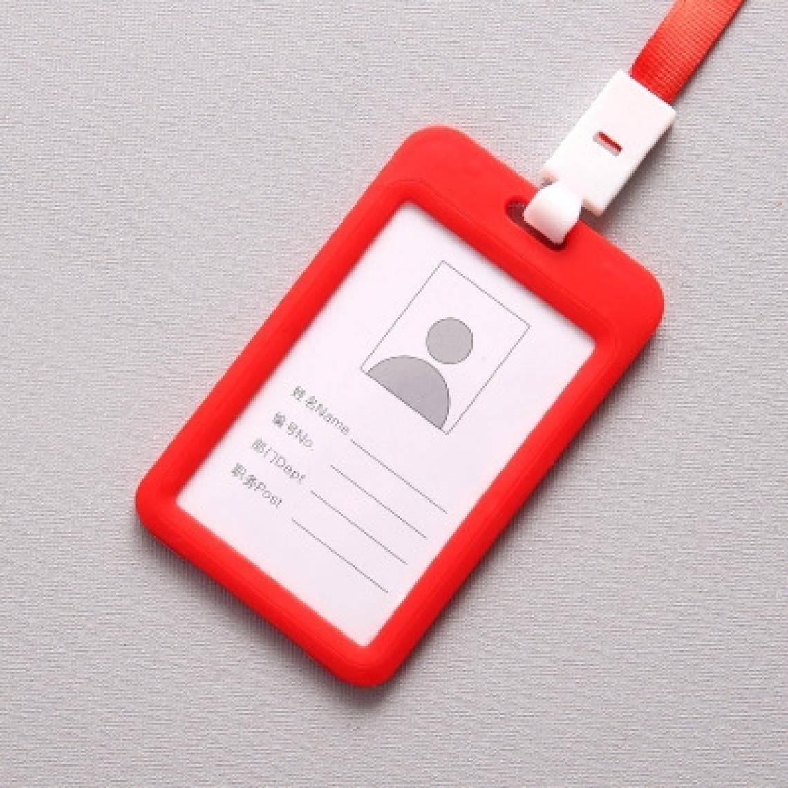 Wewoo - 3 détenteurs de la carte de crédit pcs bancaire PU sangle de cou bus titulaire d'identité de la avec lanière rouge - Accessoires Bureau