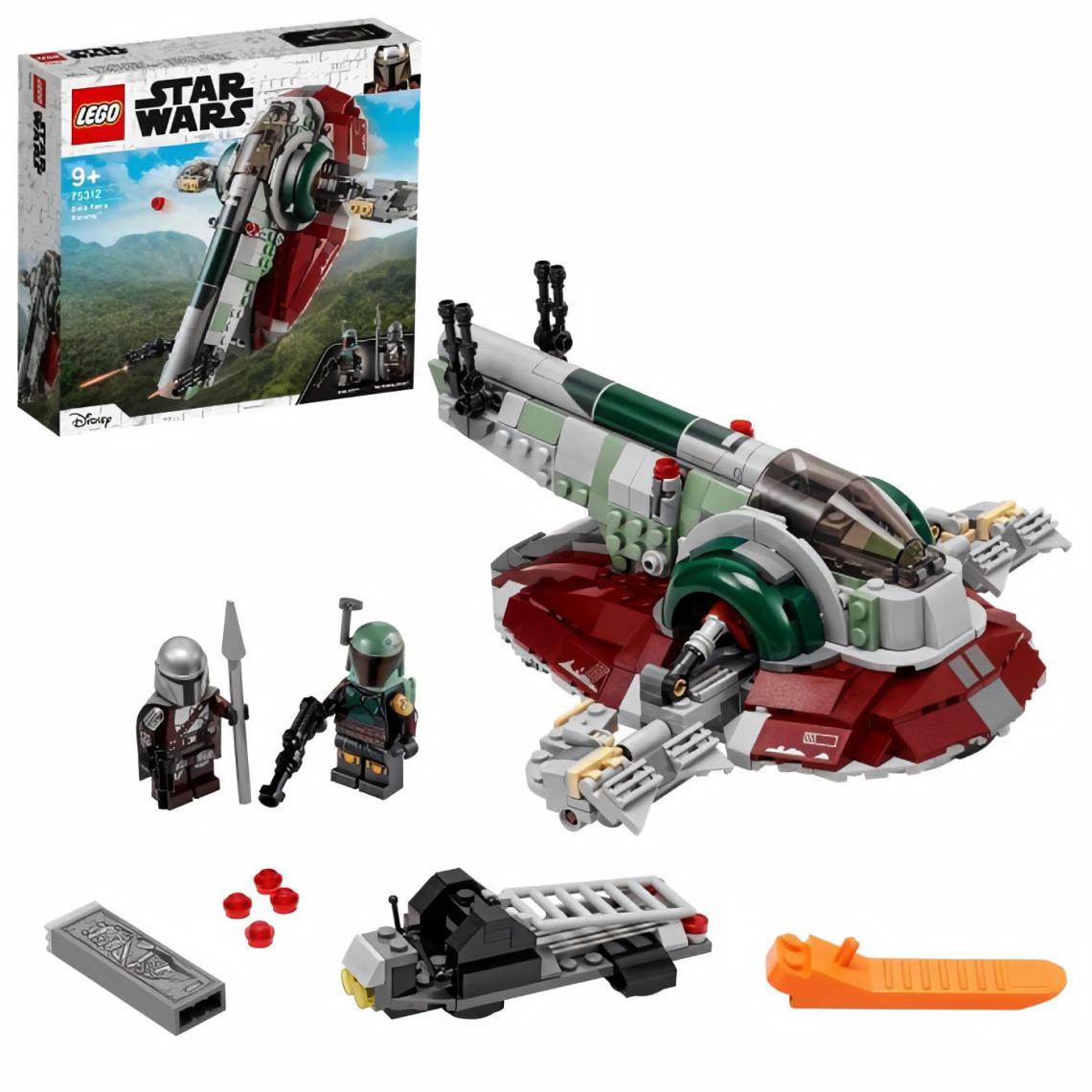 Lego - LEGO 75312 Star Wars Le Vaisseau de Boba Fett, Set avec 2 Figurines, Jouet pour Enfants de 9 ans et plus - Briques et blocs