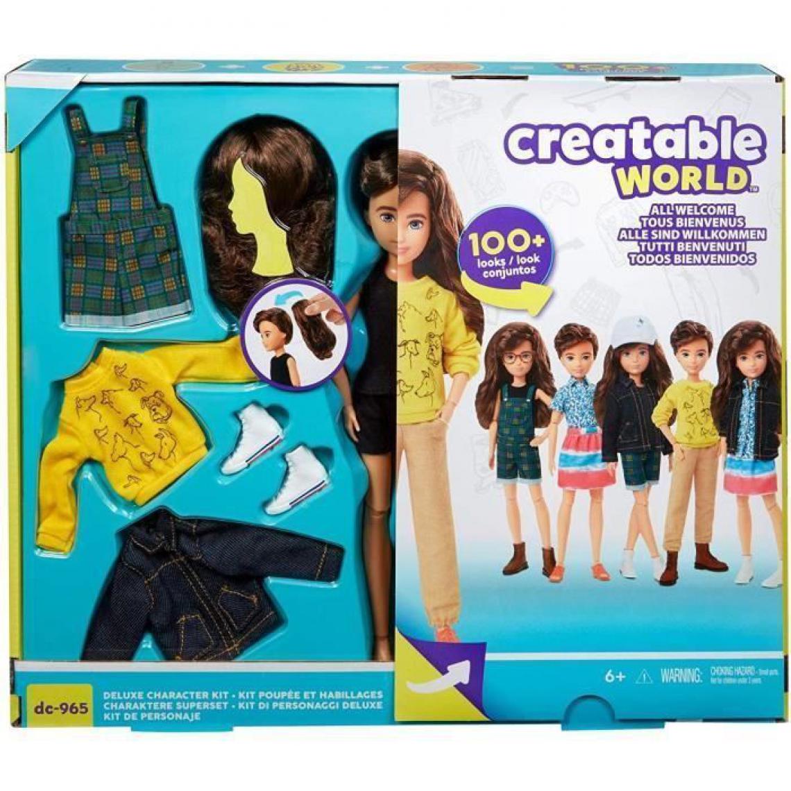 Mattel - CREATABLE WORLD Kit complet cheveux bruns pull jaune - GKV46 - Poupee Mannequin - 6 ans et + - Poupées