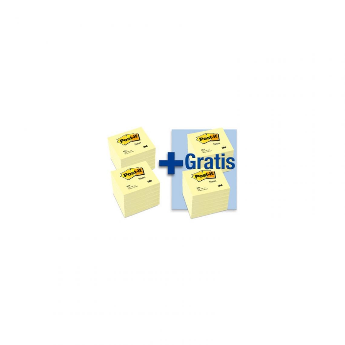 Post-It - Post-it Bloc-note adhésif, 76 x 76 mm, 12 + 12 GR, jaune () - Accessoires Bureau