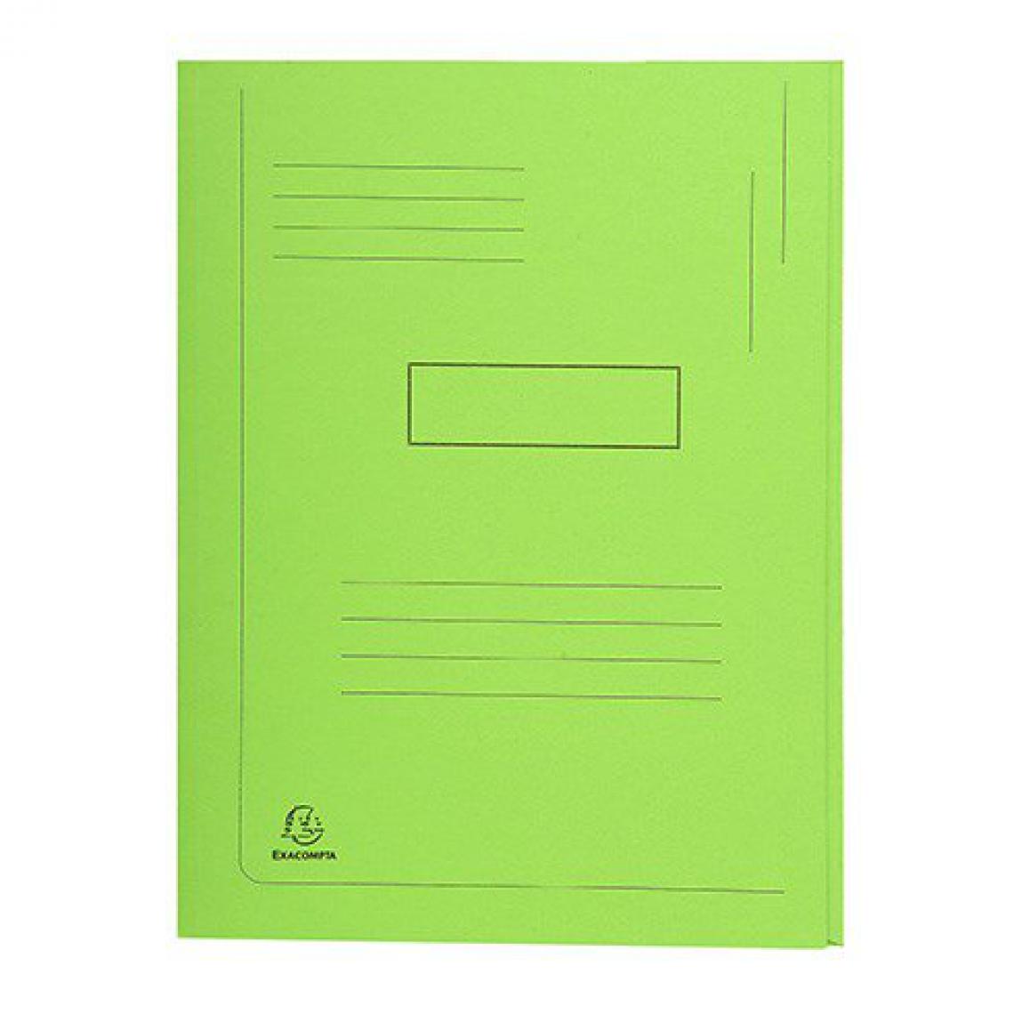 Exacompta - Chemise dossier 2 rabats Forever® EXACOMPTA vert vif 24 x 32 cm - Lot de 50 - Accessoires Bureau