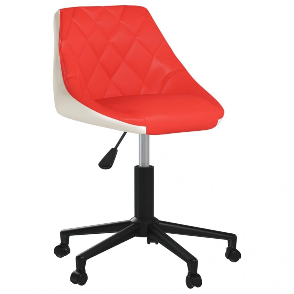 Vidaxl - vidaXL Chaise de bureau pivotante Rouge et blanc Similicuir - Bureaux