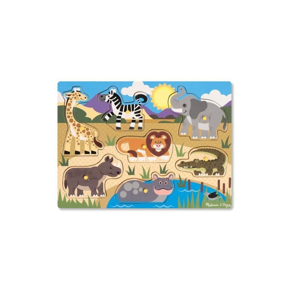 marque generique - MELISSA & DOUG Puzzle En Bois a Boutons - Safari - Animaux