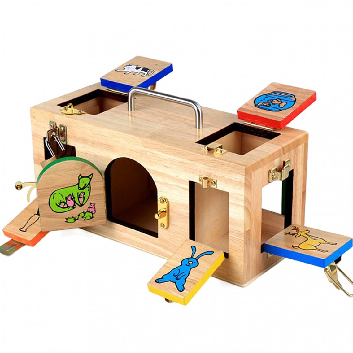 marque generique - Enfants Montessori Boîte De Verrouillage En Bois Early Educational Intelligence Toy Gift - Jeux d'éveil