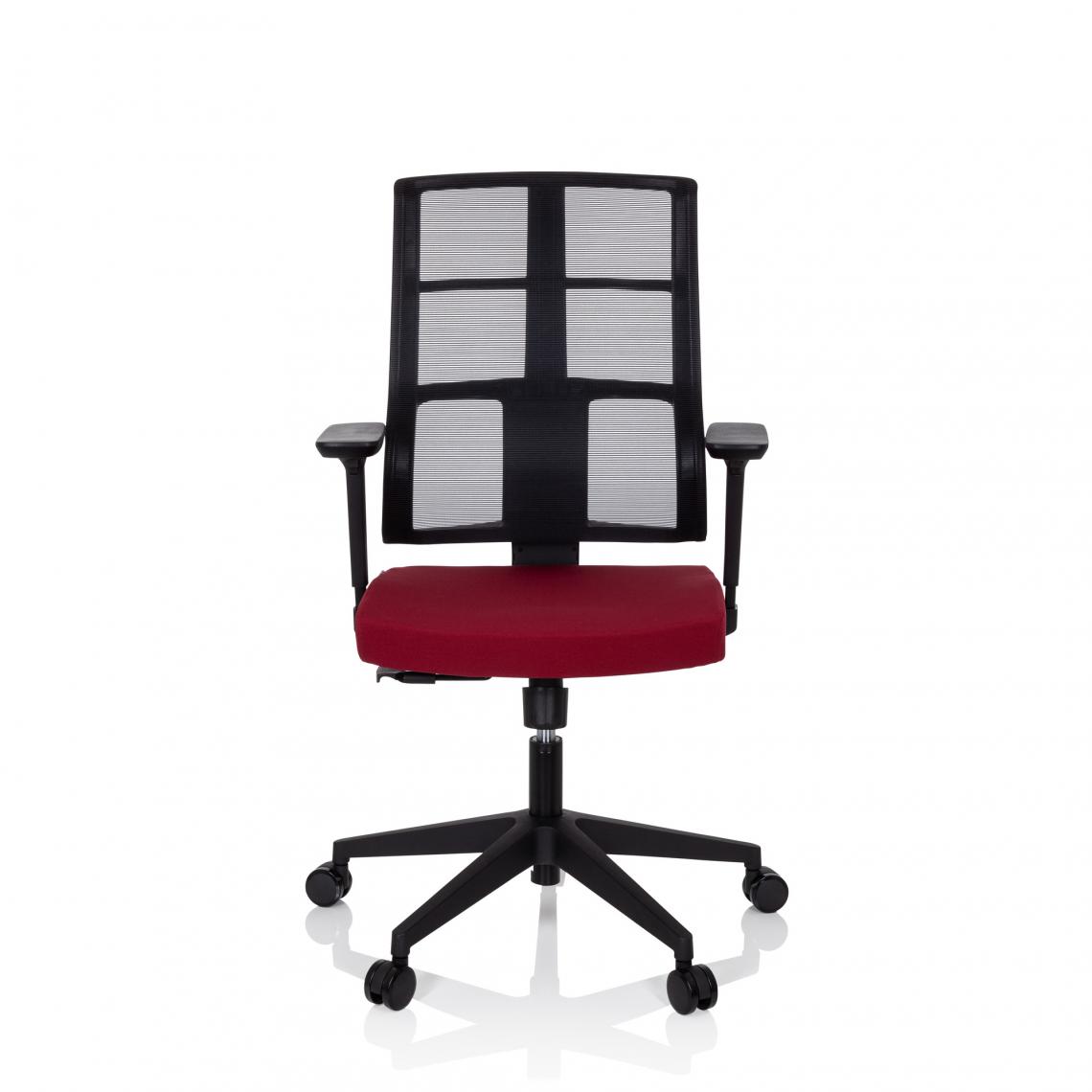 Hjh Office - Chaise de bureau / chaise pivotante SPINIO maille / tissu noir / rouge rubis hjh OFFICE - Bureaux