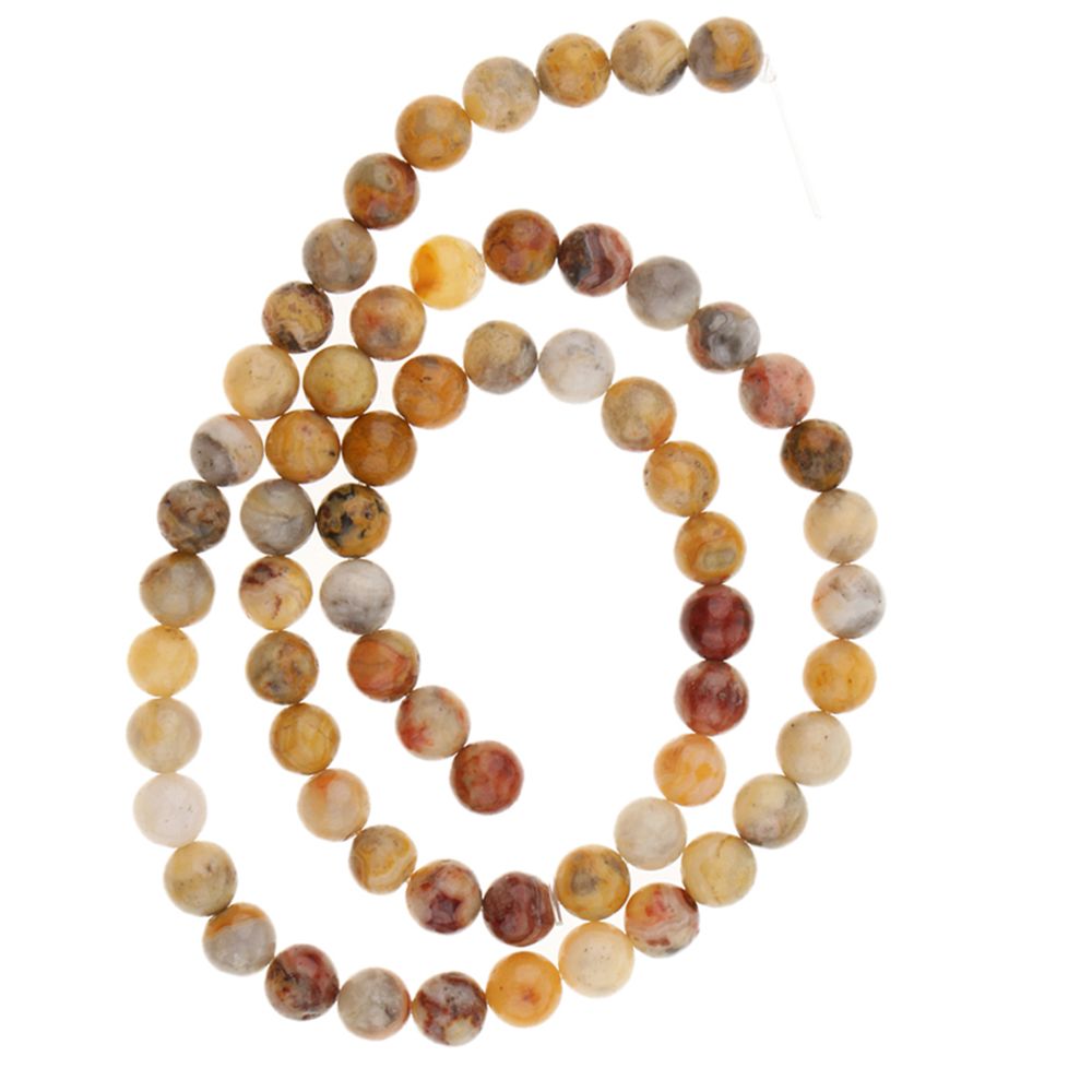 marque generique - perles de pierre gemme de dentelle fou naturel de haute qualité ronde perles lâches 6mm - Perles