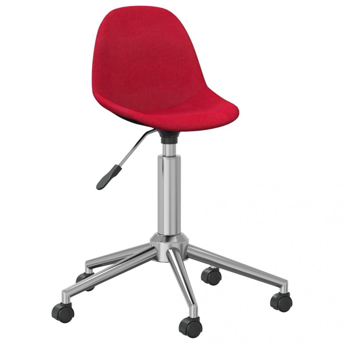 Vidaxl - vidaXL Chaise pivotante de bureau Rouge bordeaux Tissu - Bureaux