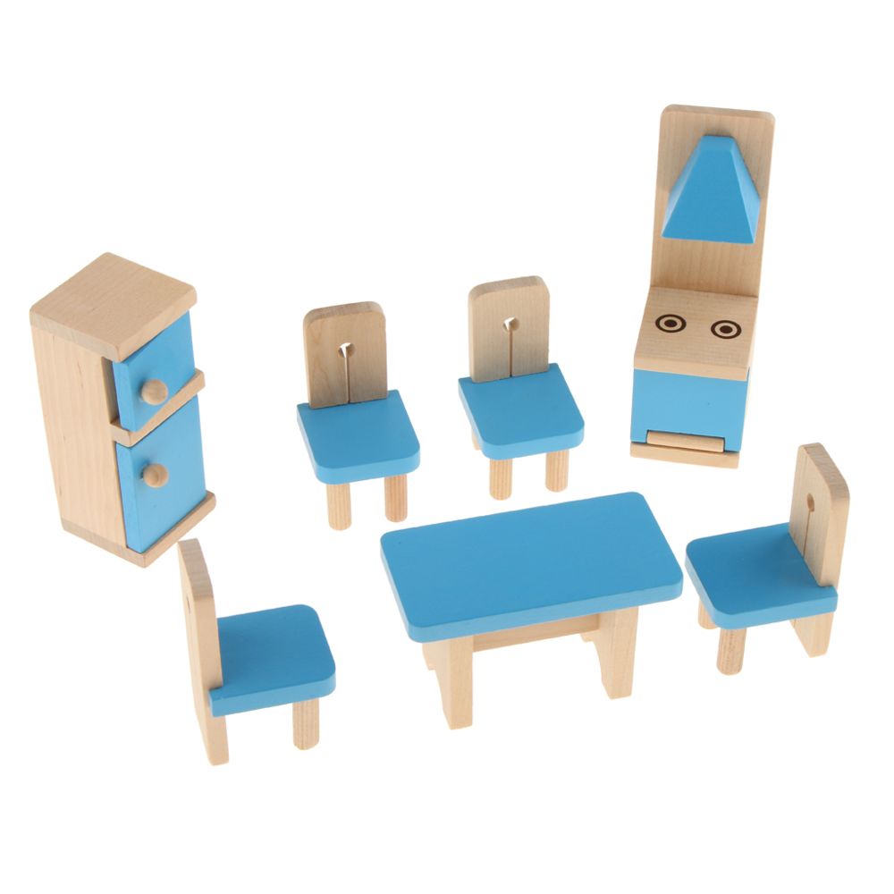 marque generique - enfants prétendre jeu de rôle en bois jouet dollhouse meubles ensemble - cuisine - Jeux d'éveil