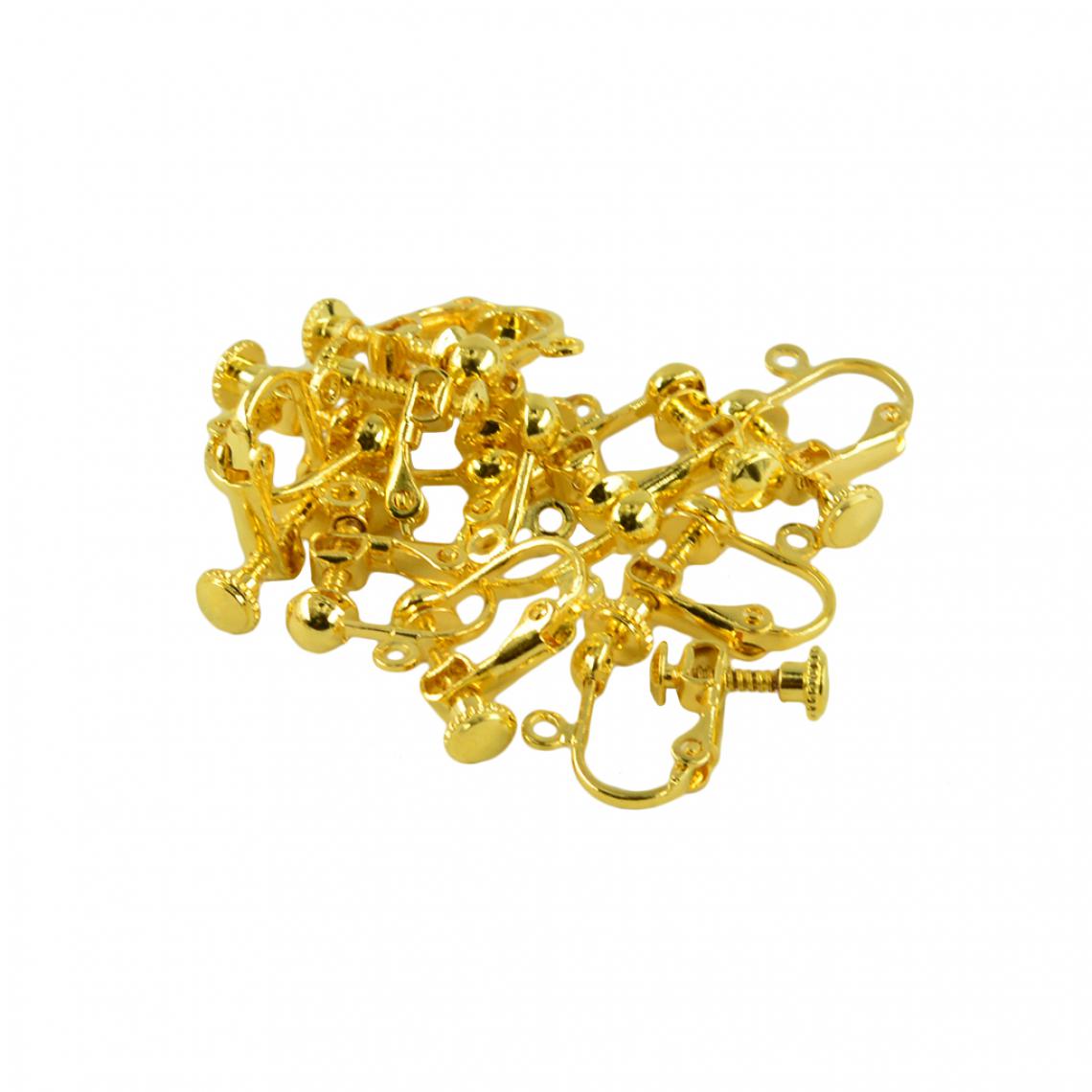 marque generique - 12 pièces non-perçage vis boucle d'oreille clip plat crochet bricolage artisanat antique cuivre - Perles