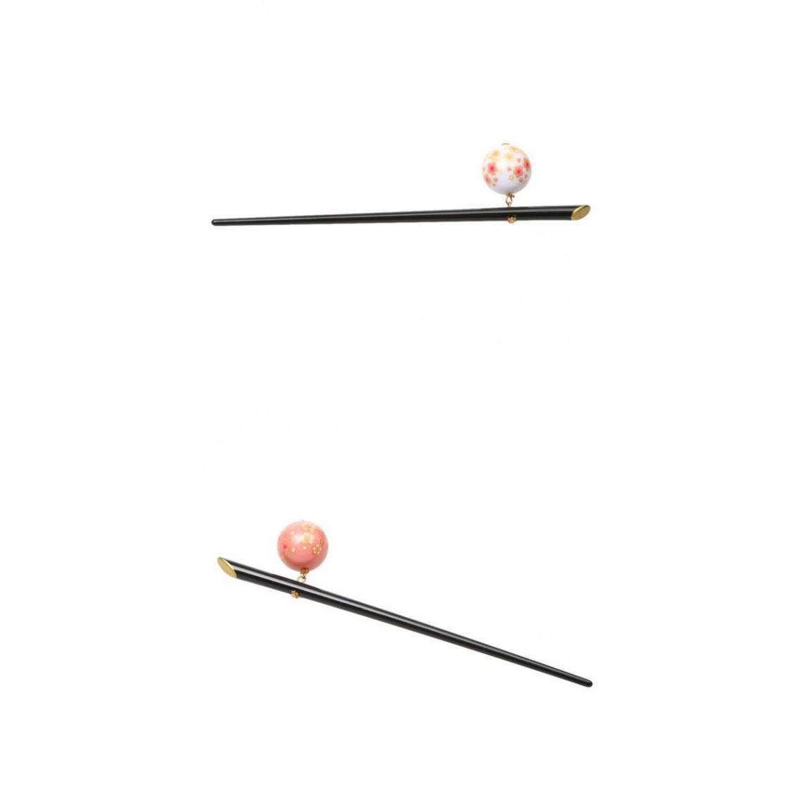 marque generique - 2pcs élégant Acrylique Sakura Décoration épingle à Cheveux Stick Japonais Kanzashi - Perles