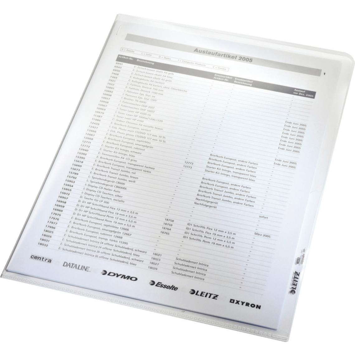 Leitz - LEITZ Pochette transparente extra rigide, A4, transparent () - Accessoires Bureau