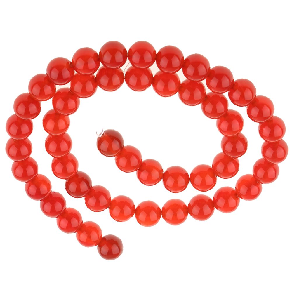 marque generique - surface lisse agate rouge onyx perles rondes pour la fabrication de bijoux 8mm - Perles
