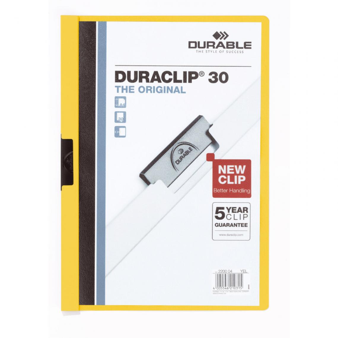 Durable - DURABLE Chemise à clip DURACLIP ORIGINAL 30, A4, jaune () - Accessoires Bureau