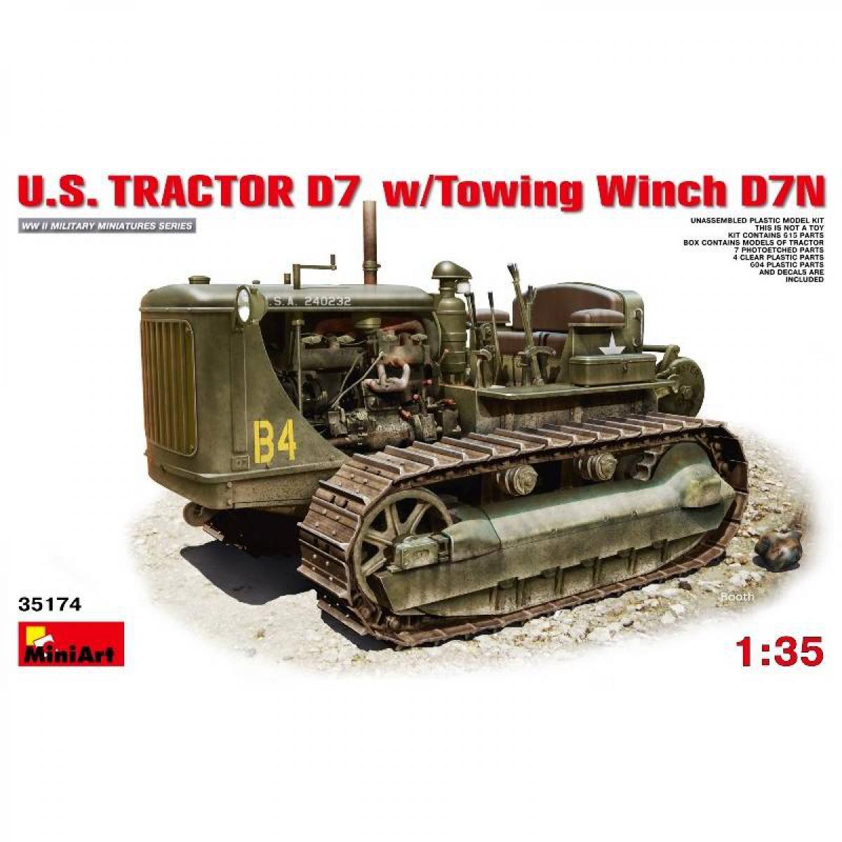 Mini Art - Maquette Véhicule U.s. Tractor D7 W/towing Winch D7n - Voitures