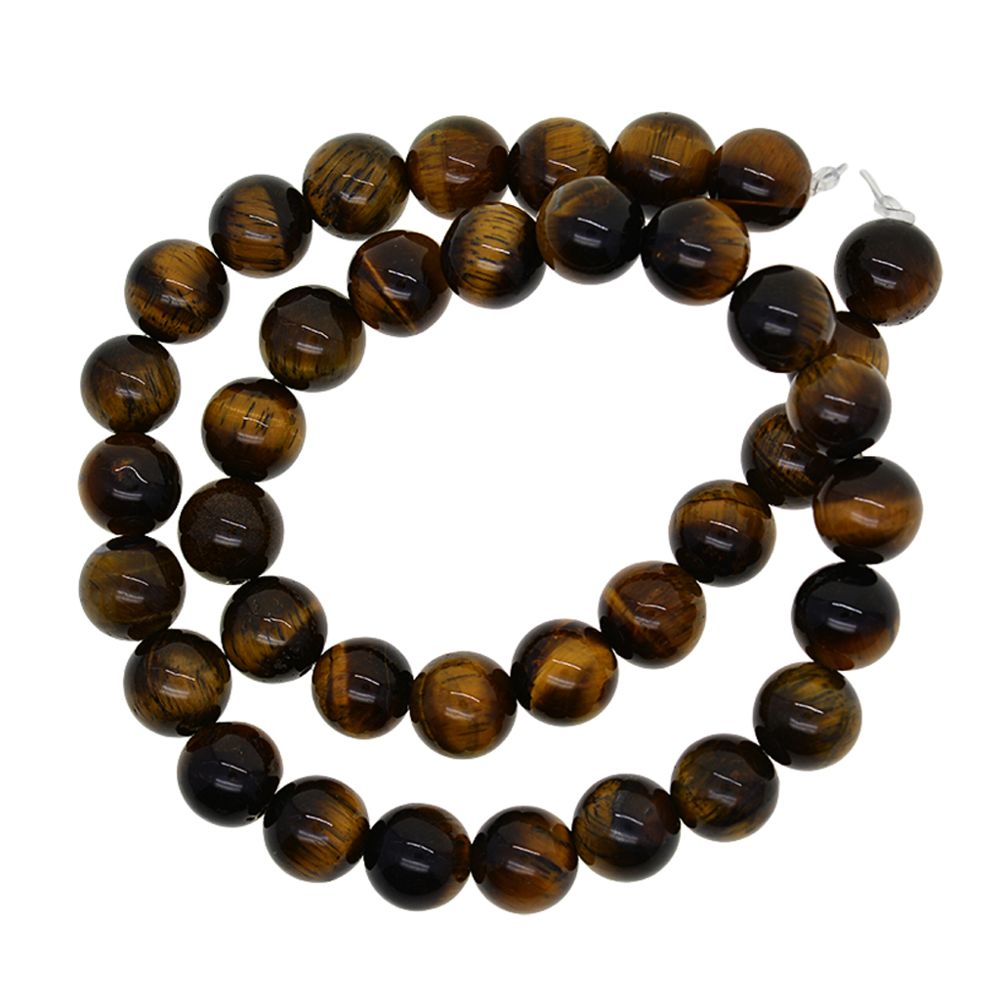 marque generique - 1string ronde naturelle pierre gemme perle oeil de tigre lâche perle bijoux faisant 10mm - Perles