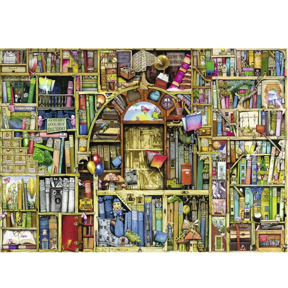 Ravensburger - Puzzle 1000 pièces : L'étrange librairie n°2 - Animaux