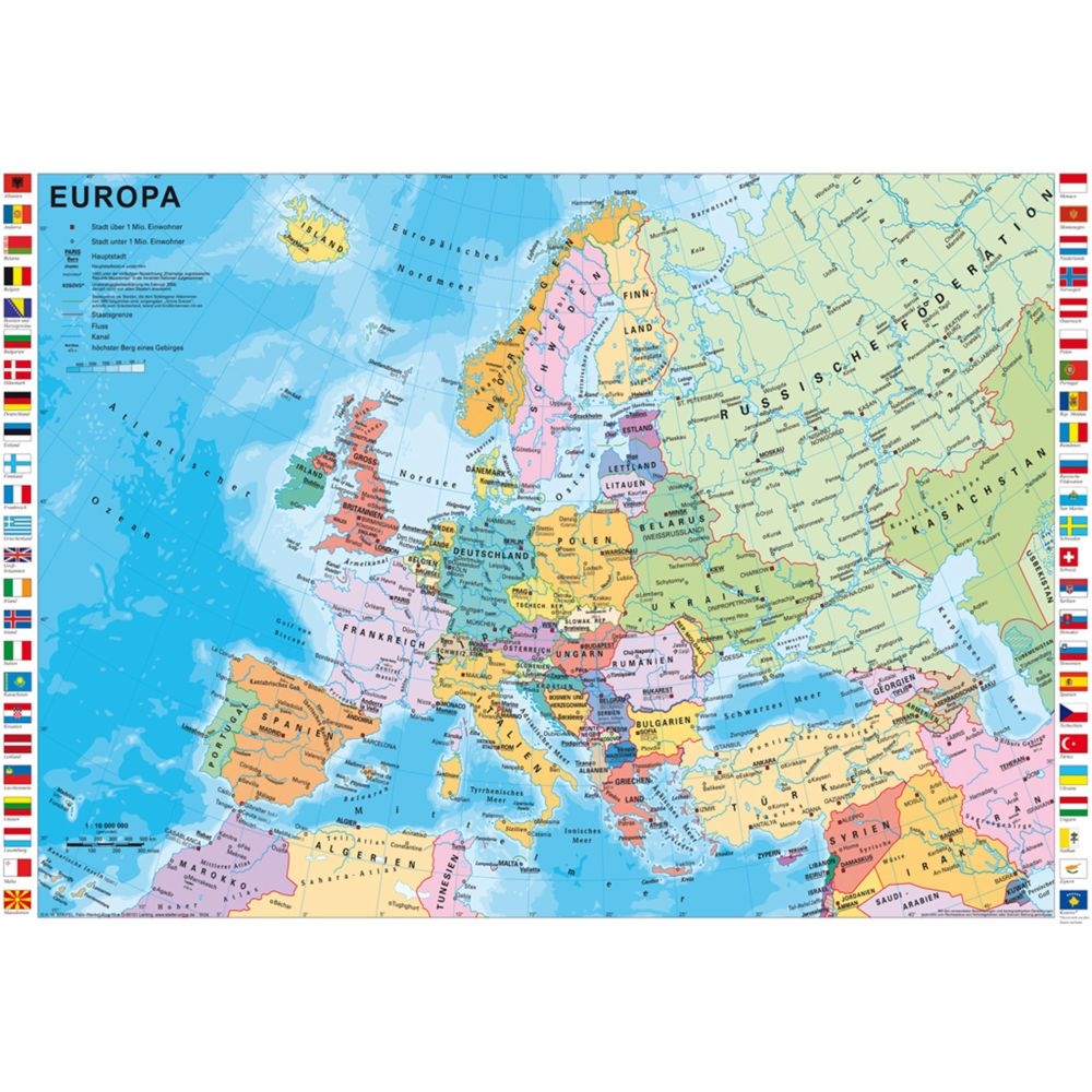 Schmidt - Puzzle 1000 pièces : Les états d'Europe (en allemand) - Animaux