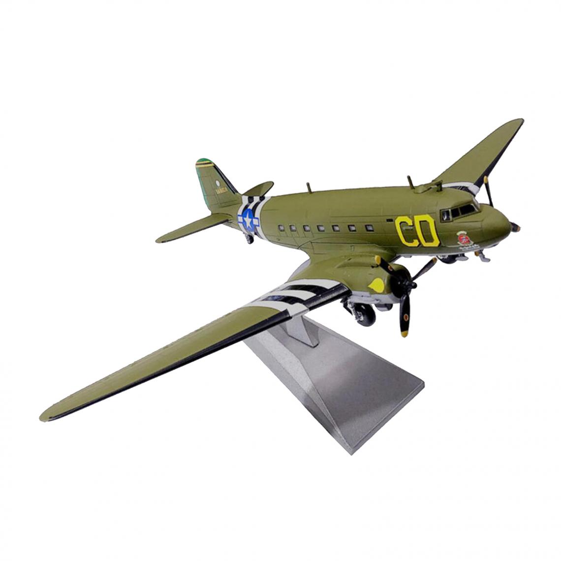 marque generique - 1/100 WWII U.S. C47 Transport Modèle D'avion Kit D Jour 75e Cadeau Moulé Sous Pression - Avions