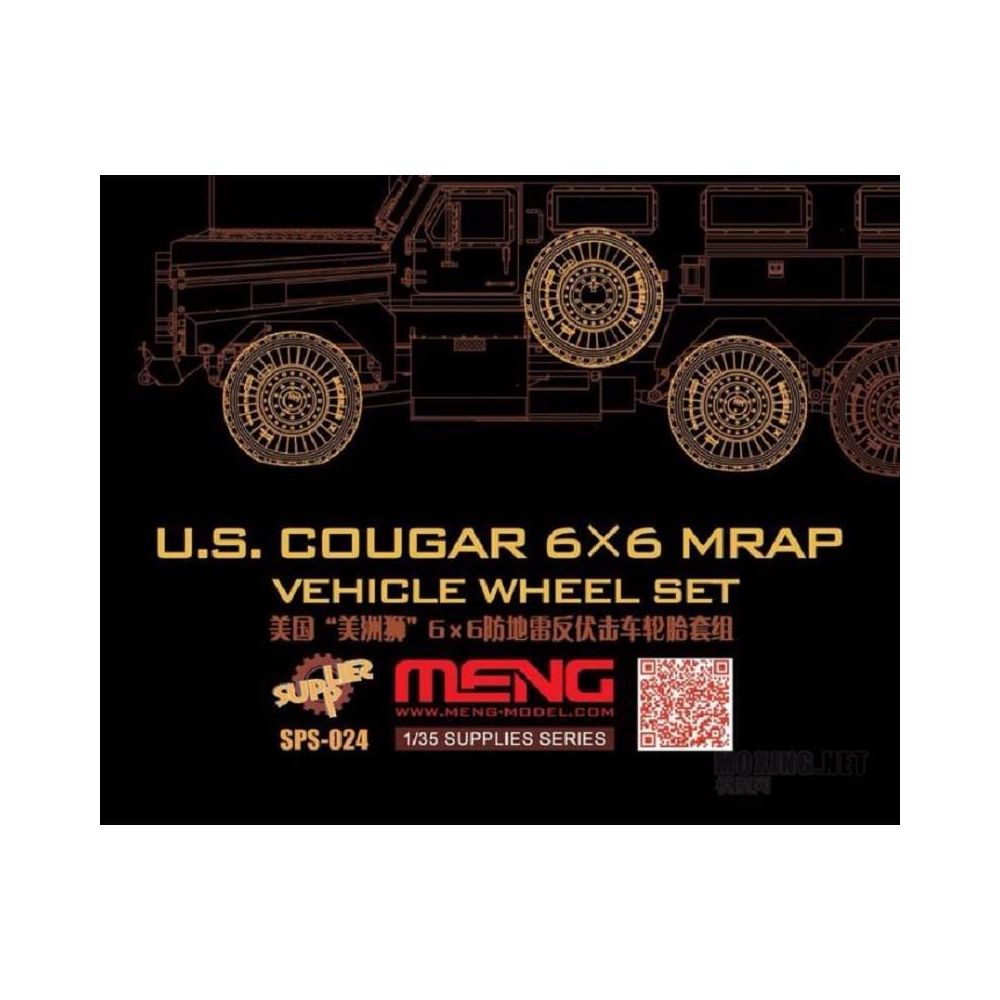 Meng - U.s. Cougar 6x6 Mrap Vehicle Wheel Set - Accessoire Maquette - Accessoires maquettes
