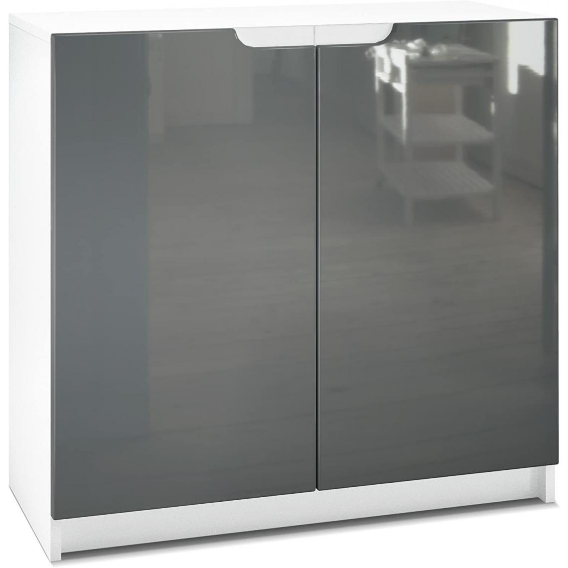 Mpc - Armoire de Bureau blanc mat/ gris haute brillance (HxLxP): 78 x 82 x 37 - Bureaux