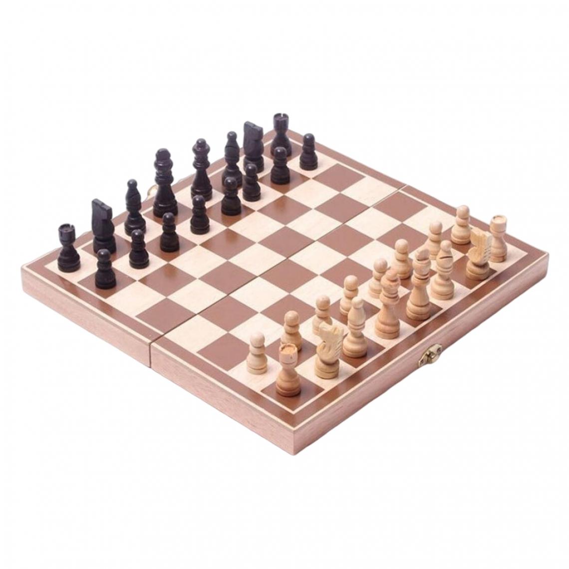 marque generique - 1 Set Métal Jeu D'échecs Jouet avec Pliable En Bois Échiquier Boîte de Rangement Voyage Jeu - Jeux de stratégie