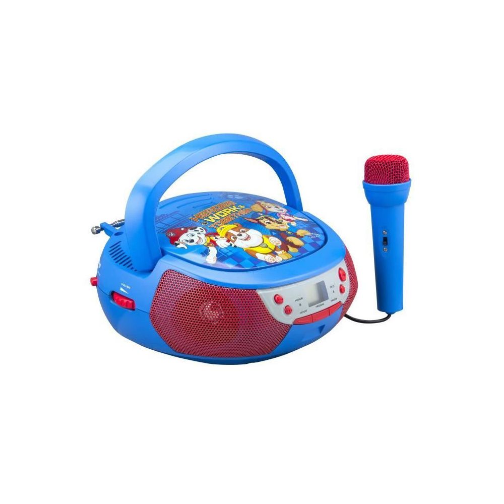 Ekids - PAT PATROUILLE Lecteur CD Boombox avec un microphone enfant - Radio, lecteur CD/MP3 enfant