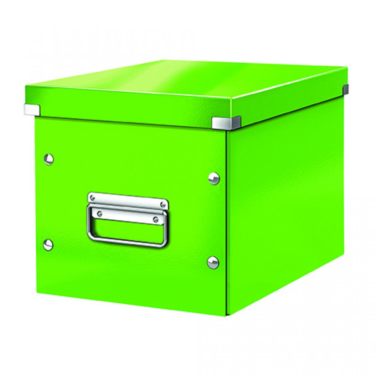 Leitz - Boîte de rangement carton Leitz Click & Store Wow Cube Format M vert - Accessoires Bureau