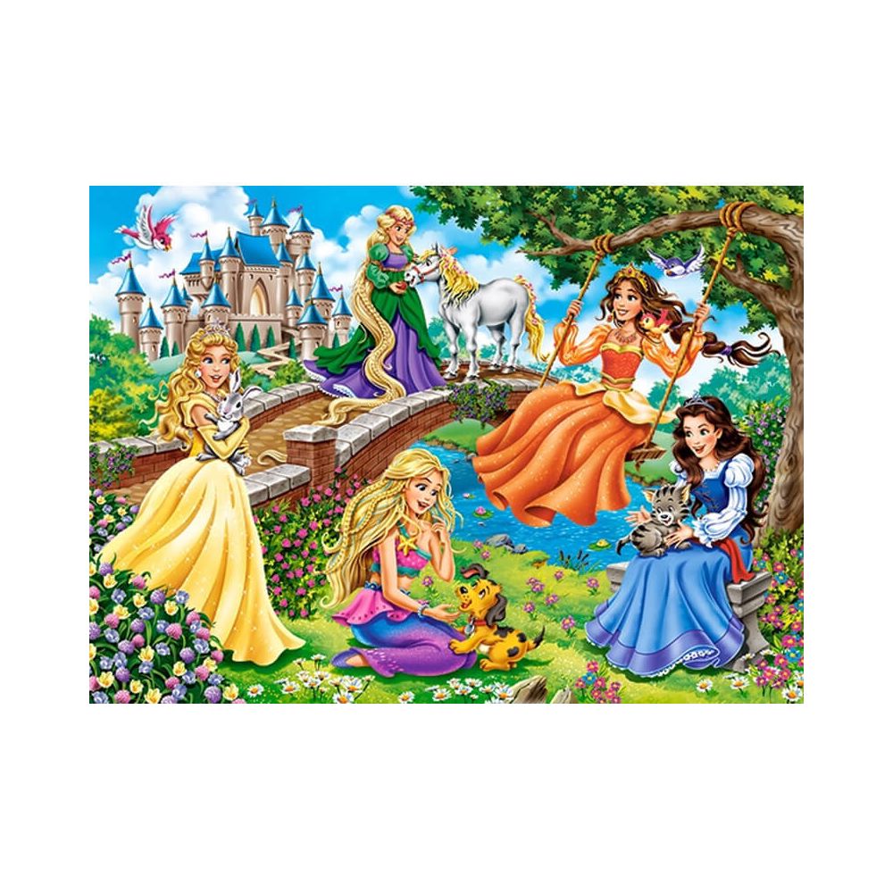 Castorland - Puzzle 180 pièces : Princesses dans le jardin - Animaux