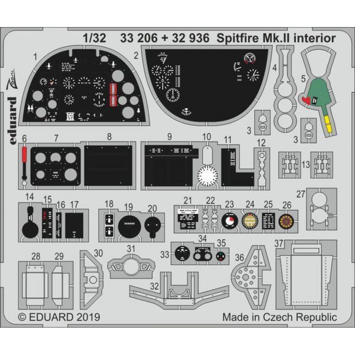 Eduard - Spitfire Mk.II interior for Revell - 1:32e - Eduard Accessories - Accessoires et pièces