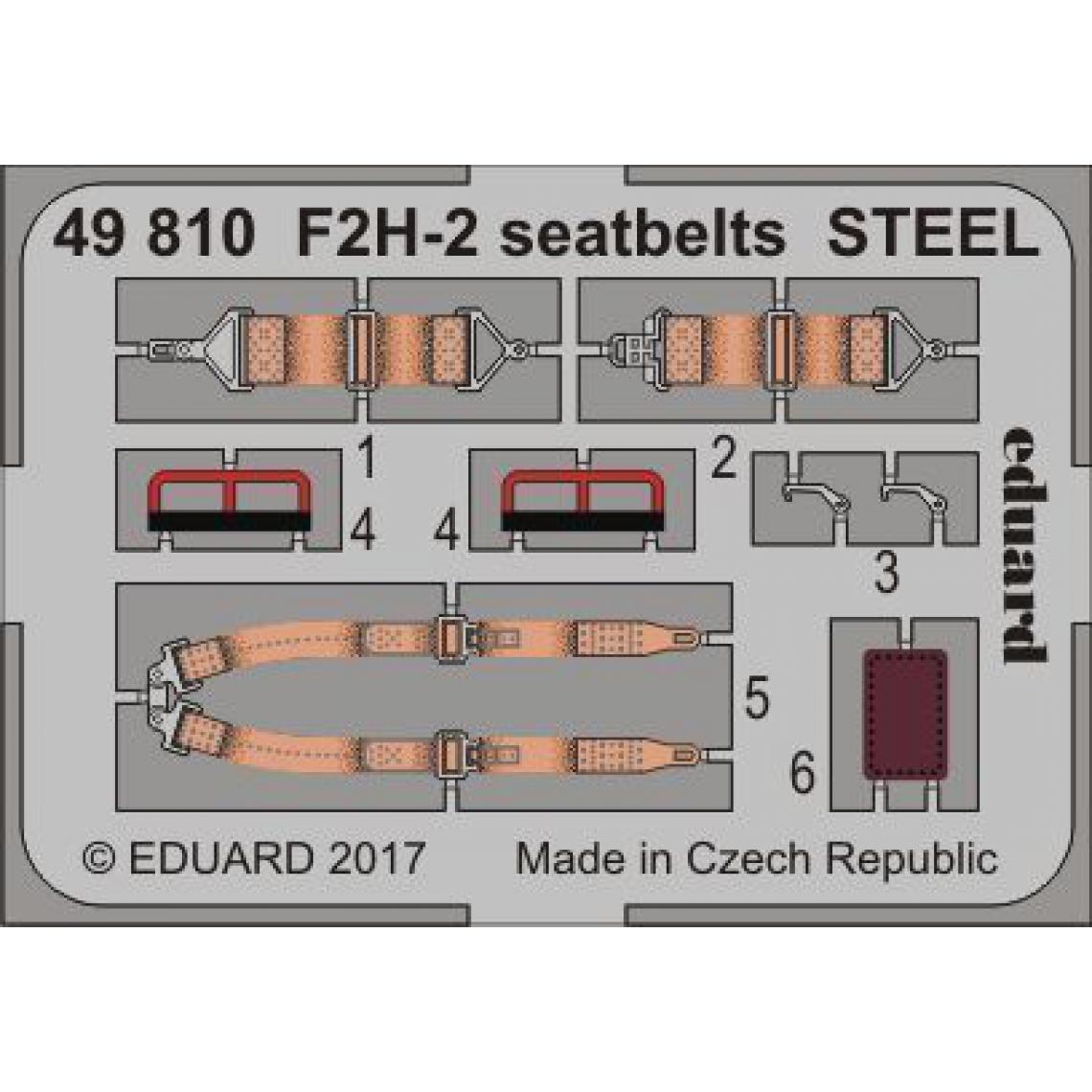 Eduard - F2H-2 seatbelts STEEL for KittyHawk - 1:48e - Eduard Accessories - Accessoires et pièces