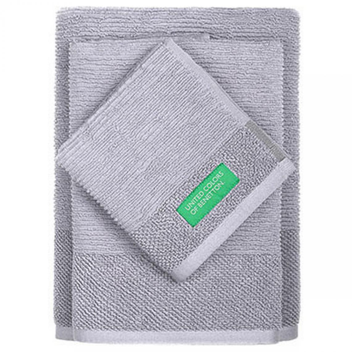 Unknown - Ensemble de serviettes de toilette Benetton Gris Gris clair - Porte-serviettes