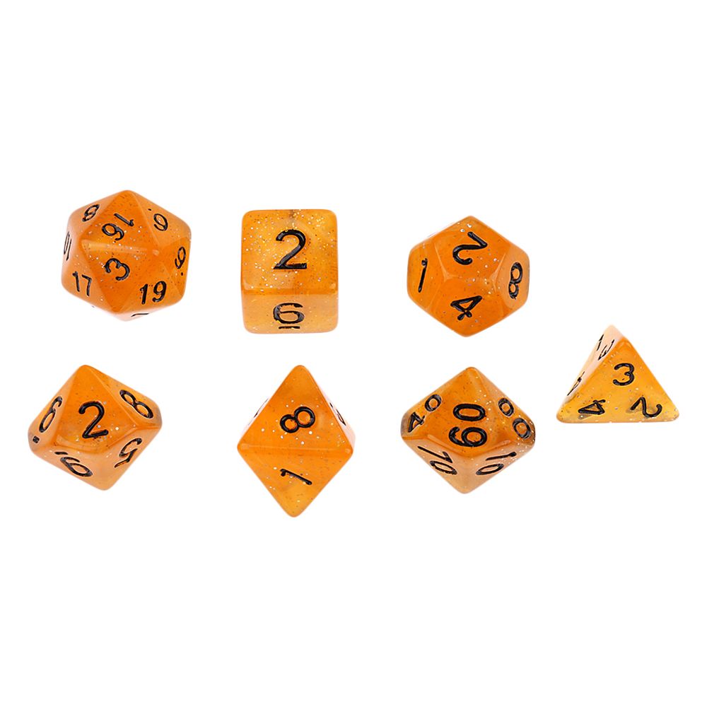 marque generique - 7 pièces polyédrique jeu de dés d6 d8 d10 d12 d20 jeux de société jouet cadeau orange - Jeux de rôles