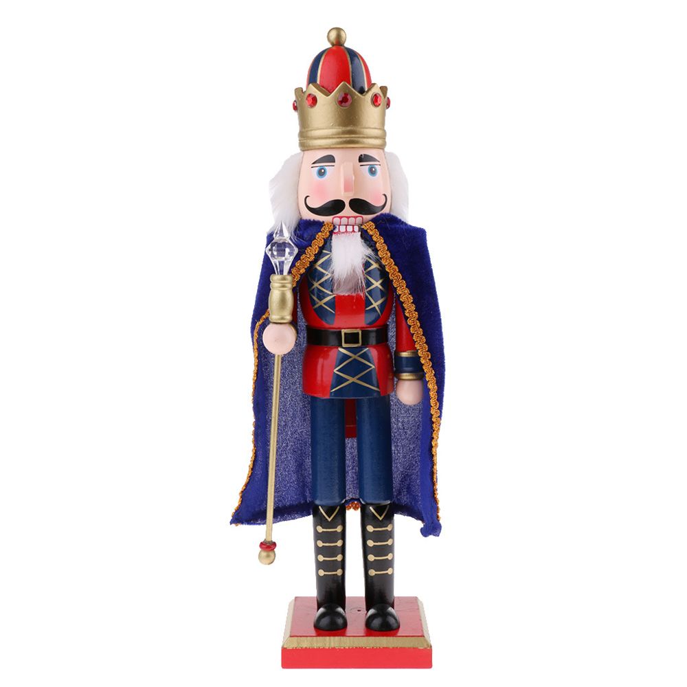 marque generique - 38cm figurine casse-noisette en bois marionnette ornement de noël décor roi manteau - Jeux éducatifs