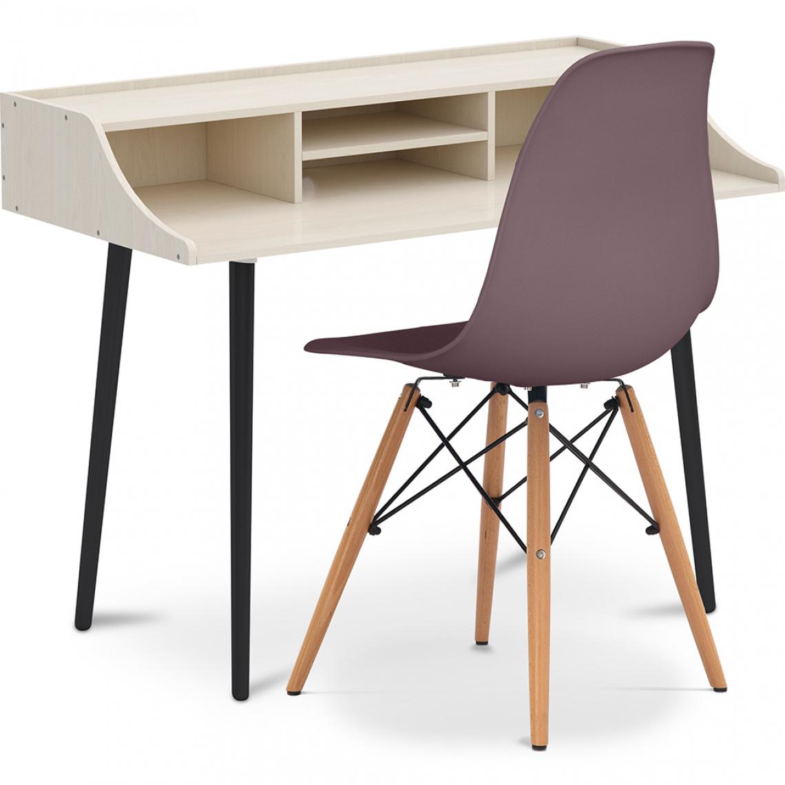 Iconik Interior - Bureau en bois Design style scandinave Torkel + Premium Chaise Deswick - Bureaux
