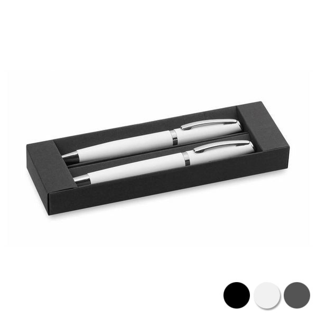 Totalcadeau - Stylos bleu jumbo en aluminium (2 pcs) stylo design moderne Couleur - Blanc pas cher - Accessoires Bureau