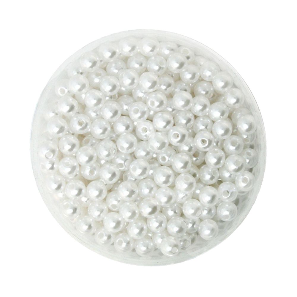 marque generique - 500pcs 6mm rondes en plastique imitation perles intercalaires perles bricolage argent gris - Perles