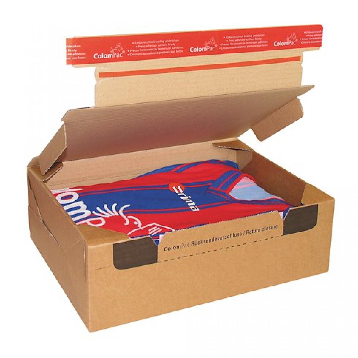 Colompac - Boite postale carton modèle expédition et retour 28,2 x 19,1 x 9 cm - Lot de 10 - Accessoires Bureau