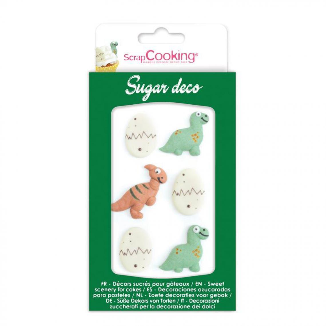 Scrapcooking - Décors sucrés dinosaure - vert, blanc et marron - Kits créatifs