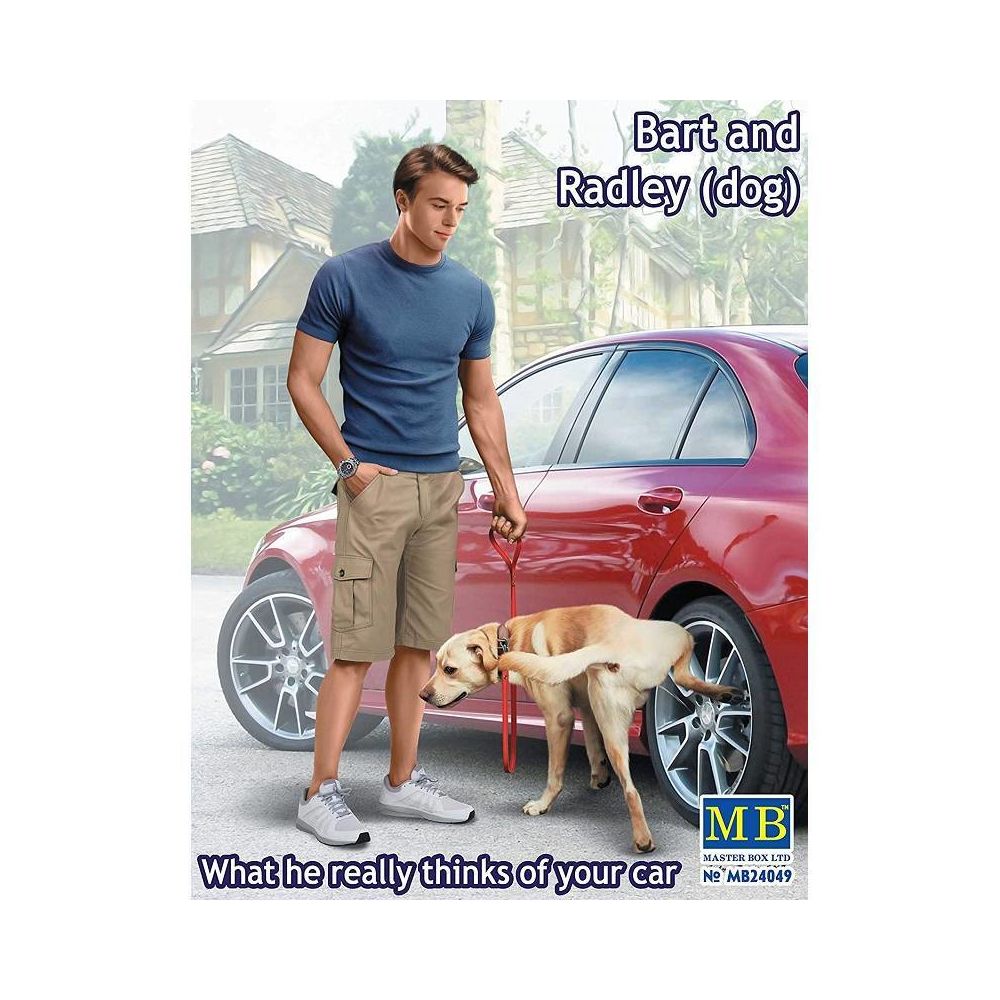 Master Box - Figurine Mignature Bart And Radley (dog) What The Really Thinks Of Your Car - Figurines militaires