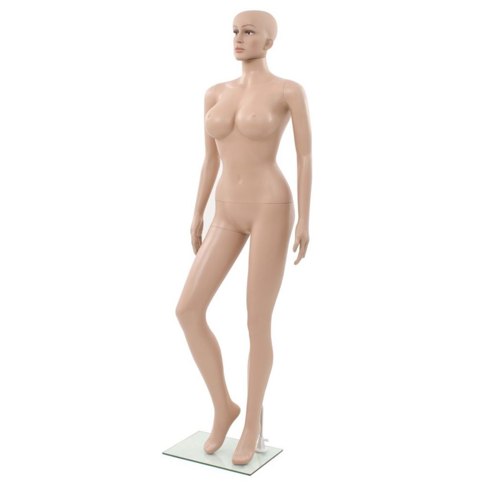 Vidaxl - vidaXL Mannequin femme sexy avec base en verre Beige 180 cm - Poupées mannequins