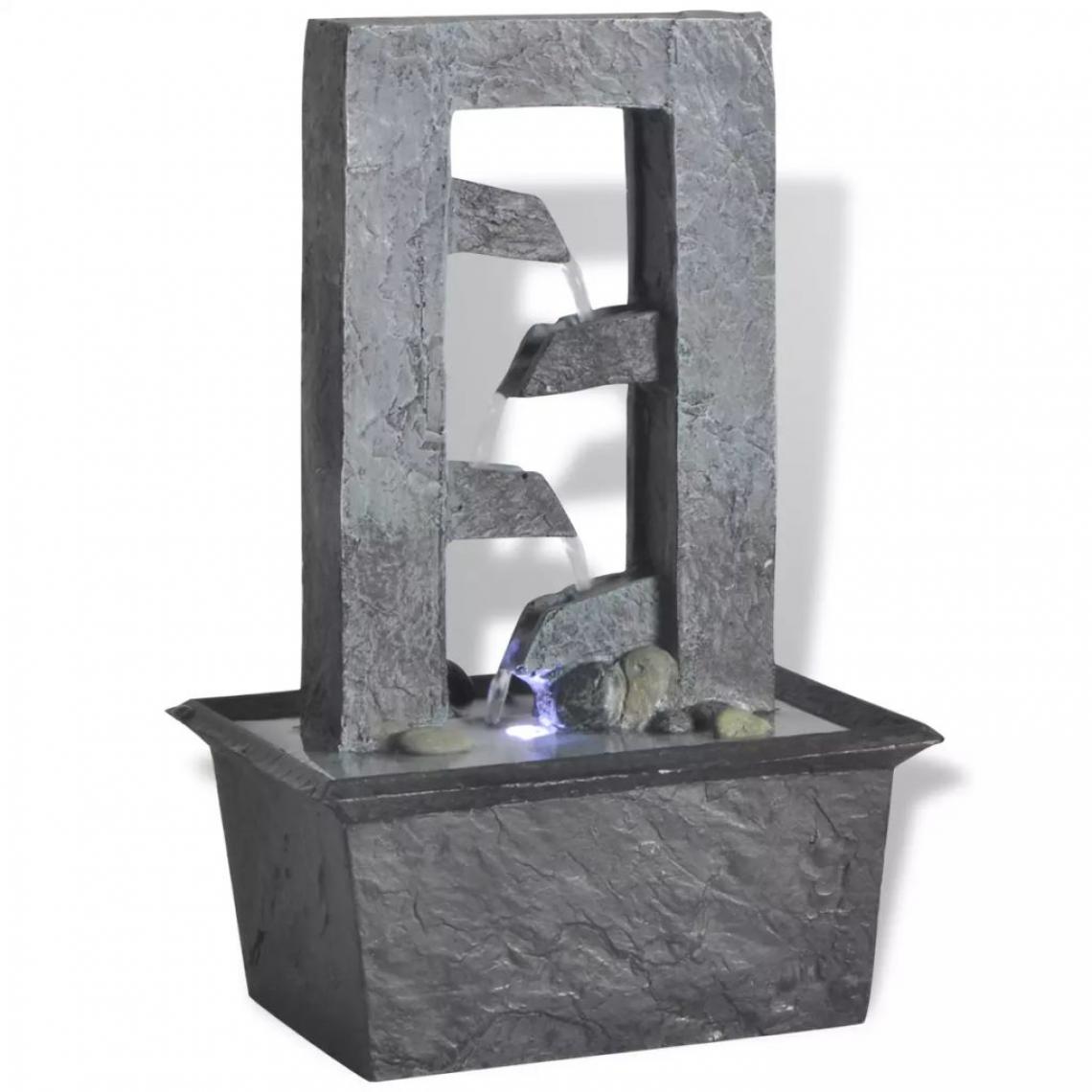 Decoshop26 - Fontaine d'intérieur avec lumière LED Poly-résine 15,8x11,8x24 cm DEC020758 - Fontaines à eau