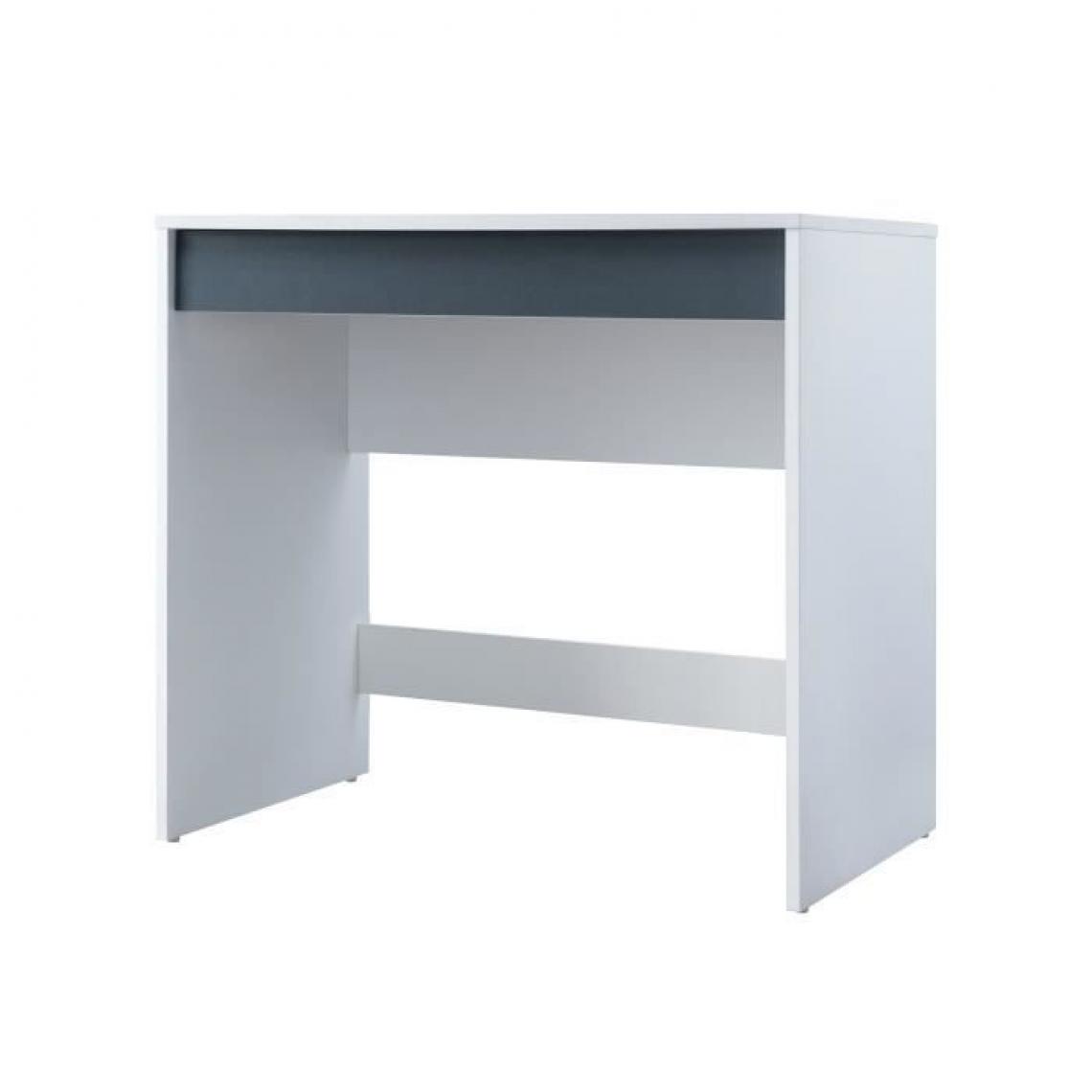 Sans Marque - COMPO Bureau 1 tiroir - Blanc et gris - Bicolore Blanc/Gris - L 80 x P 45 x H 75cm - Bureaux
