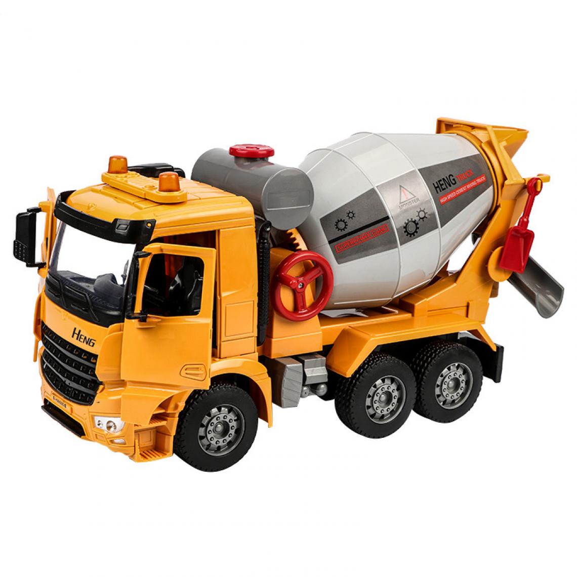 Universal - 1: 18 Simulation d'un camion d'ingénierie qui peut vraiment mélanger un camion de mélange, un modèle de jouet, un son et une voiture légère, de la colle, de la colle, du béton, des cadeaux de voiture.(Jaune) - Voitures